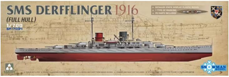 TAKOM 7034 1/700 SMS DERFFLINGER 1916